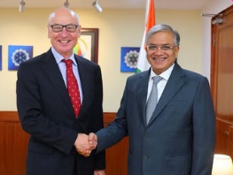 Ambassador of Austria to India, at Nirvachan Sadan in New Delhi.