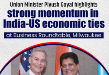 Union Minister Piyush Goyal addresses the Business Roundtable